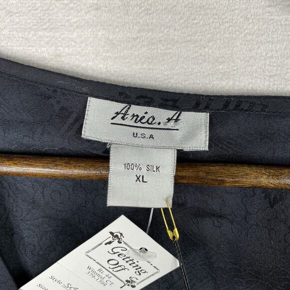 Vintage Aris A Silk Cardigan Gray XL Velvet Burnout Kimono Short Jacket Top NWT - Picture 2 of 9